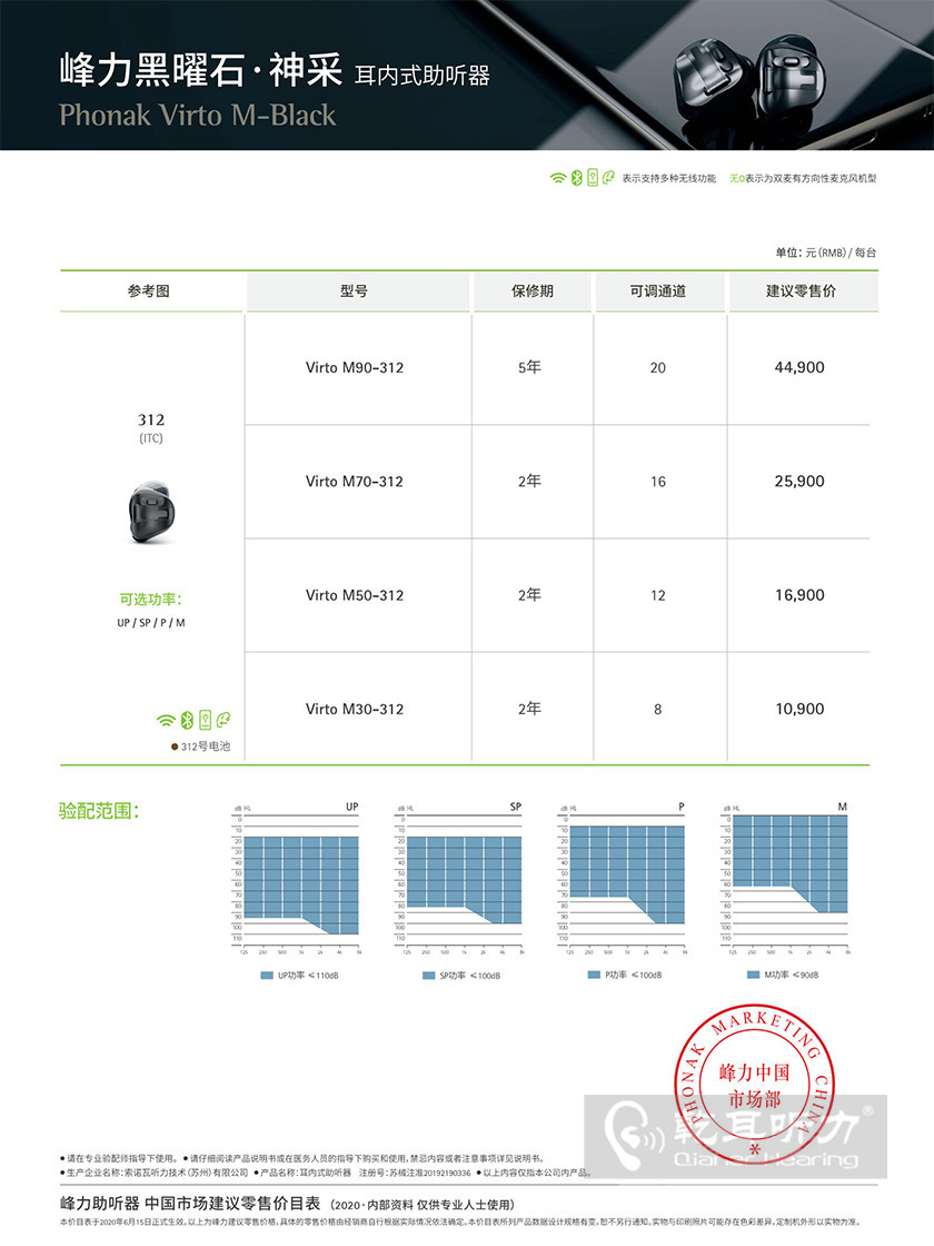 >Virto M 黑曜石⋅神采助聽器價(jià)格表